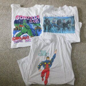 retro throwback t shirt lot  - Breakfast Club, Godzilla Says Drugs, The Comet L